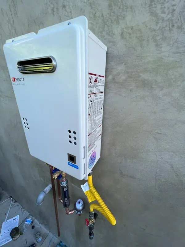 Tankless water heater installation for The Highlands homes